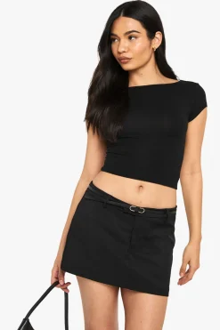 Skort Mini sur Mesure avec Détail de Ceinture