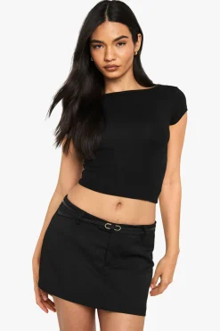 Skort Mini sur Mesure avec Détail de Ceinture