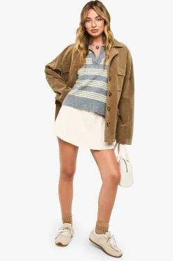 boohoo Skort plissé ajusté à pli rabattable<Femme Jupes|Looks Preppy