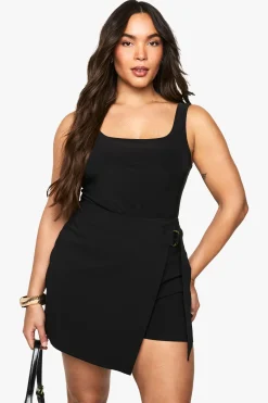 boohoo Skort Plus Wrap à boucle<Femme Shorts