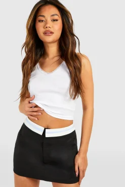 Skort à taille contrastée