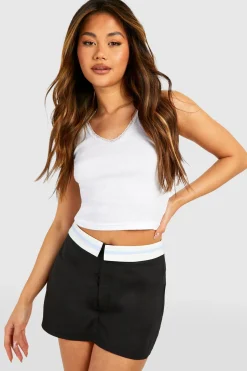 Skort à taille contrastée