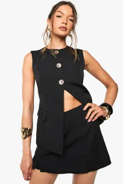Skort tissé à l'avant fendu