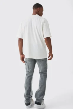 Slim Rigid Flare Paint Splatter Gusset Carpenter Jeans