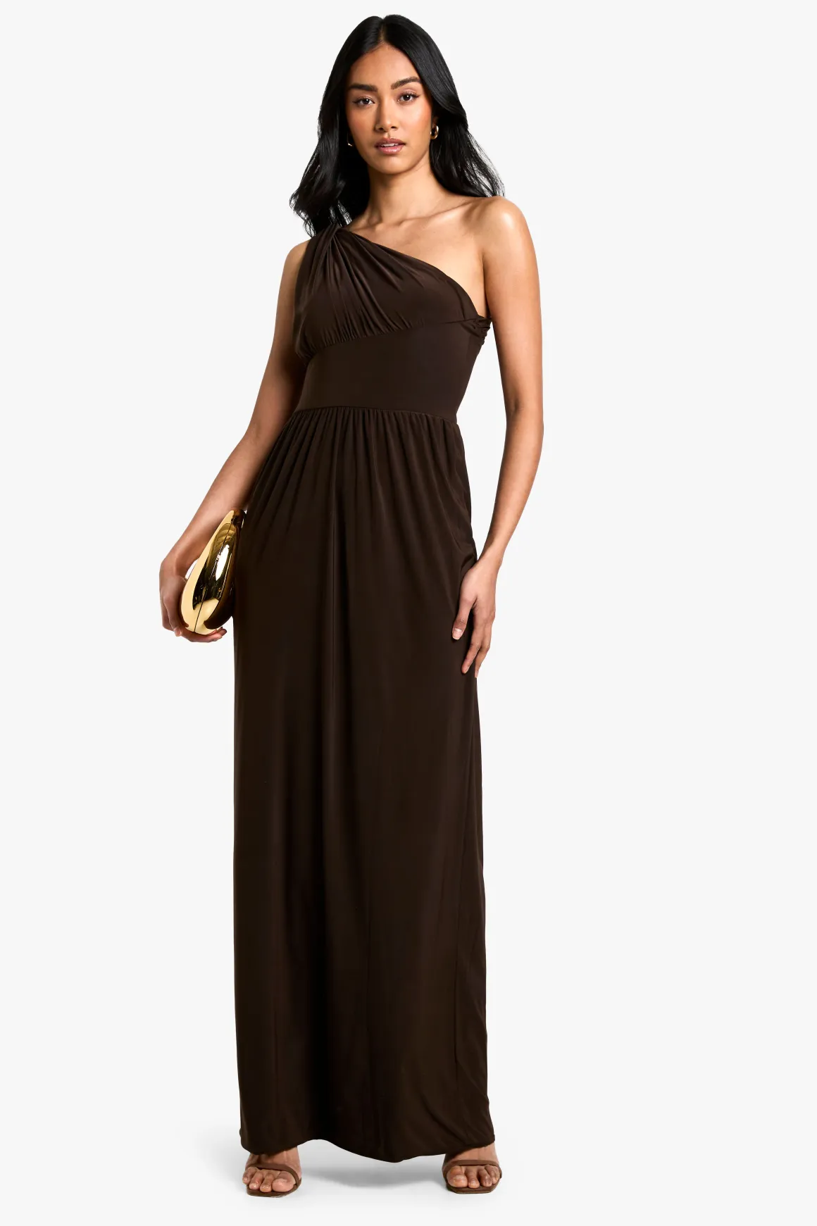 Slinky Robe Maxi Asymétrique