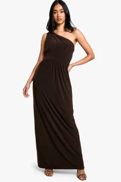 Slinky Robe Maxi Asymétrique
