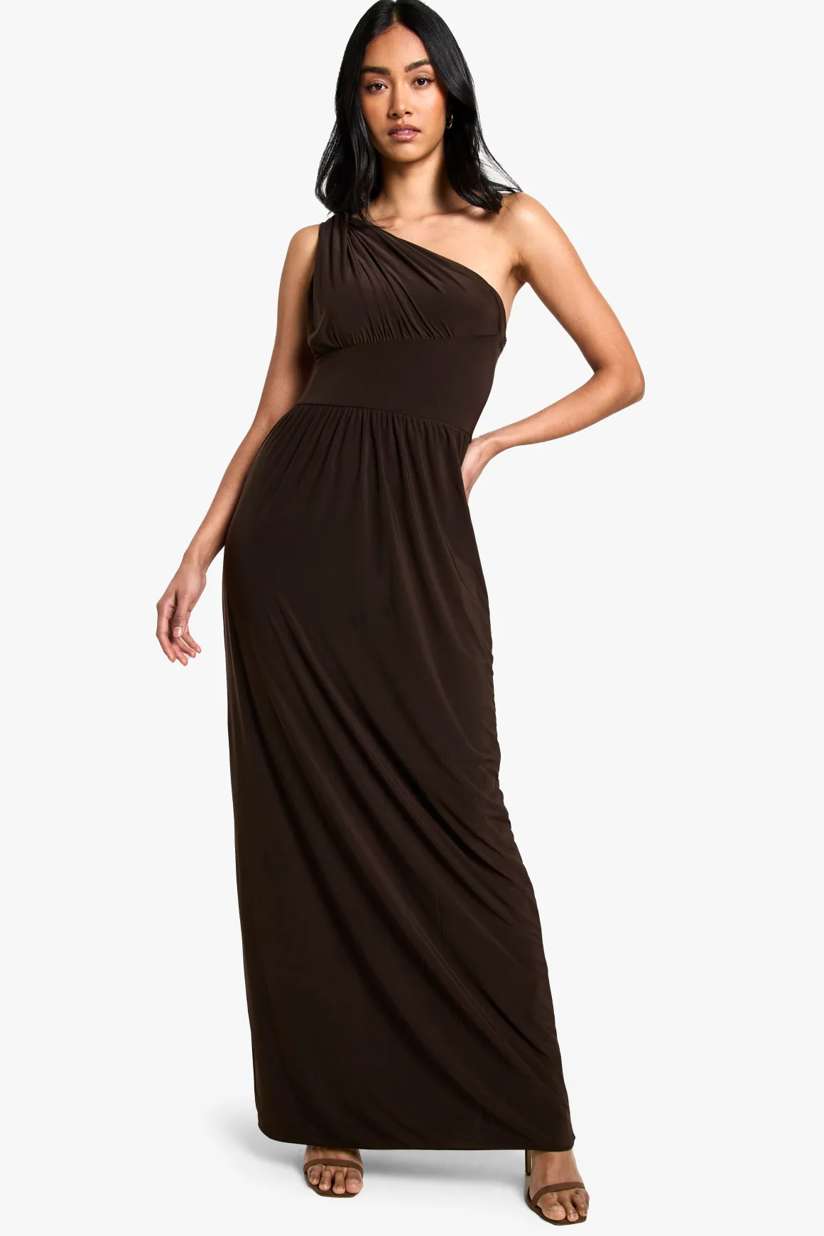 Slinky Robe Maxi Asymétrique