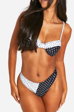 boohoo Slip bikini hipster à pois<Femme Tenues De Plage|Pois