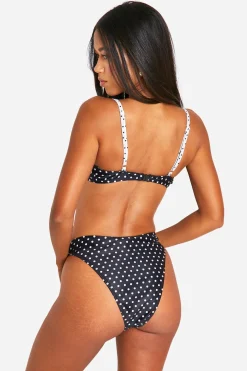 boohoo Slip bikini hipster à pois<Femme Tenues De Plage|Pois