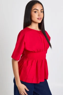 Smock en popeline noué dans le dos