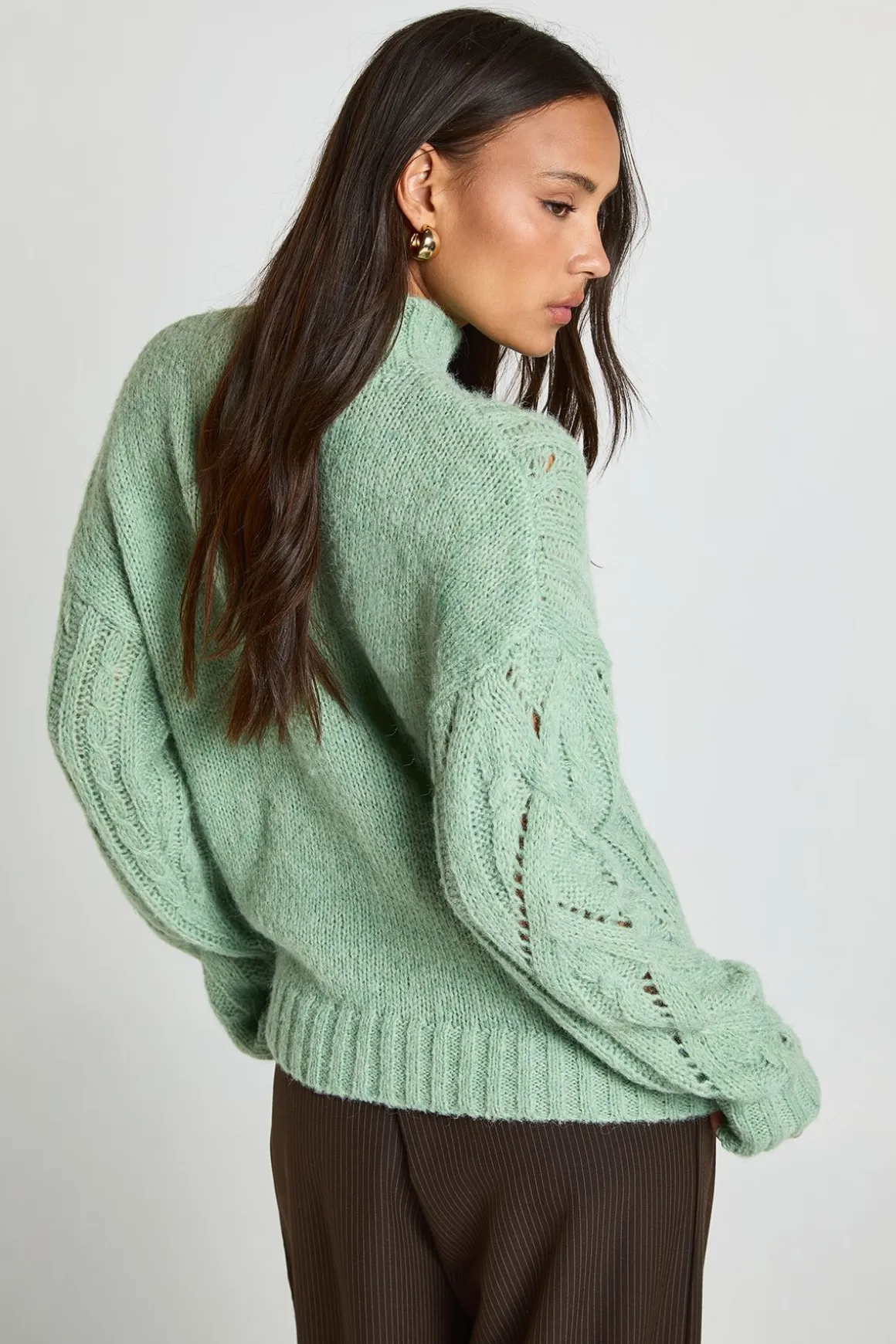 Soft Knit Cable High Neck Jumper