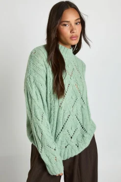 Soft Knit Cable High Neck Jumper