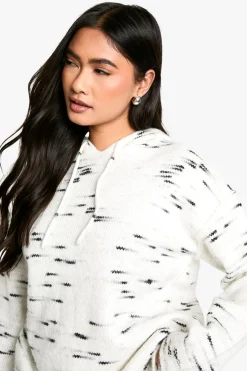 Soft Knit Marl Sweat à Capuche Tricoté Oversize