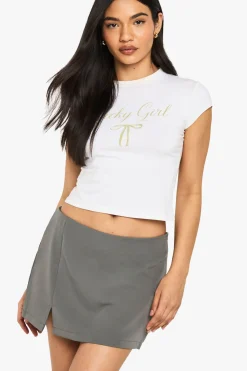 Split Hem Mini Skort
