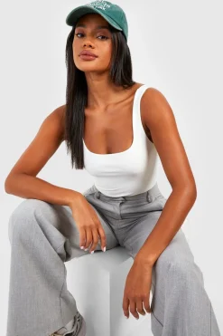 Square Neck Slinky Double Layer Bodysuit