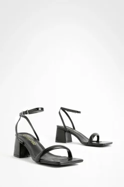 Square Toe Block Heel Two Part Heels