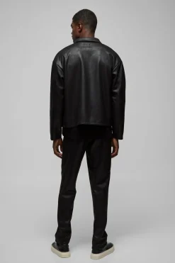 Straight Fit Antique Suedette Half Fixed Waistband Trouser
