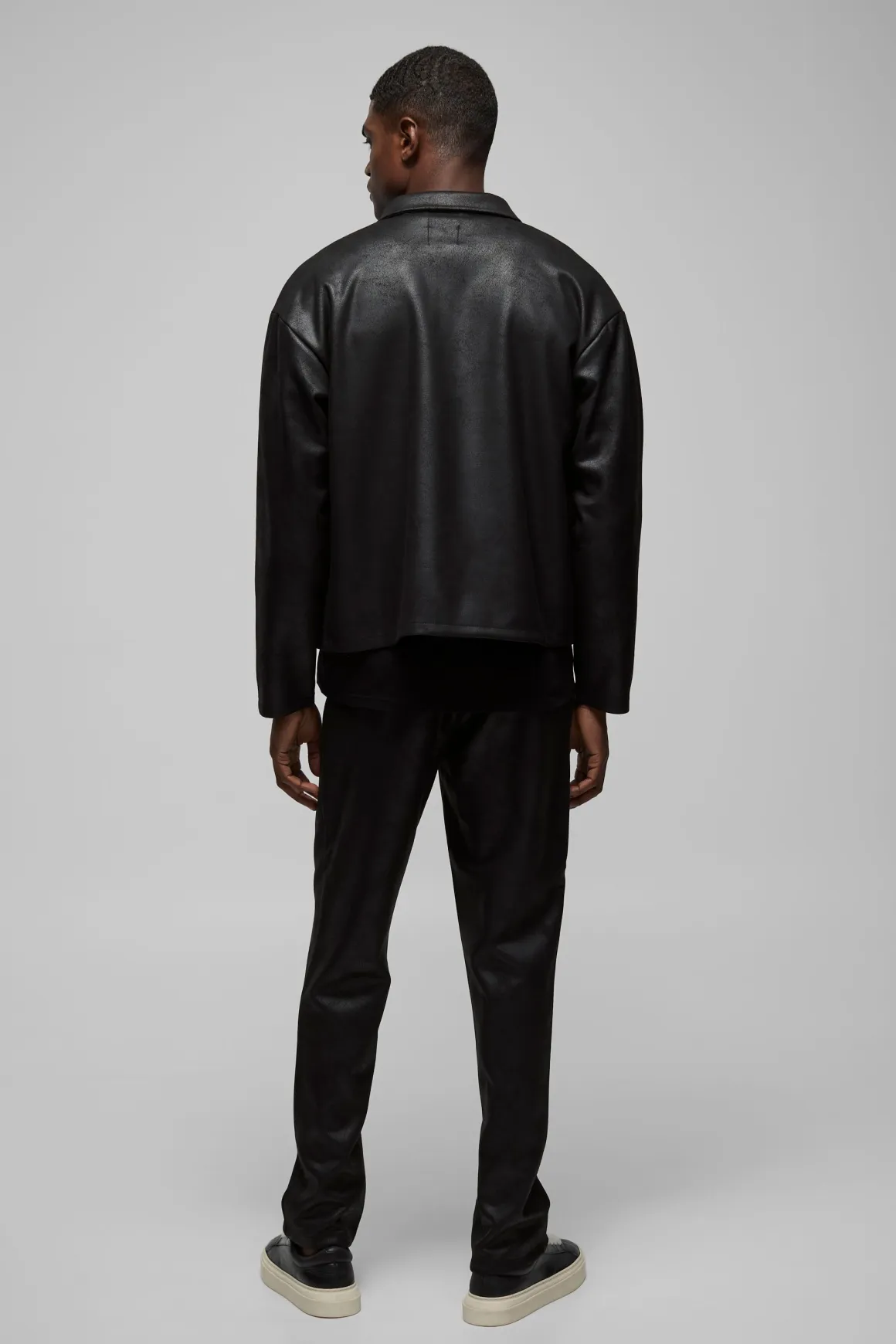 Straight Fit Antique Suedette Half Fixed Waistband Trouser