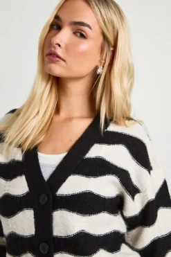 boohoo Stripe Cardigan Tricoté Oversize<Femme Pulls Et Gilets|Toutes Les Mailles