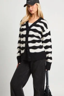 boohoo Stripe Cardigan Tricoté Oversize<Femme Pulls Et Gilets|Toutes Les Mailles