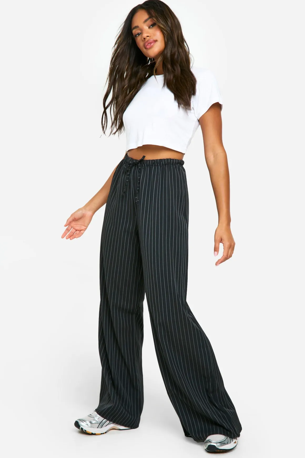 Stripe Pantalon à Jambes Larges