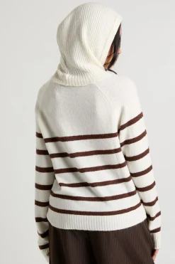 boohoo Stripe Soft Knit Jumper With Detachable Hood<Femme Pulls Et Gilets|Toutes Les Mailles