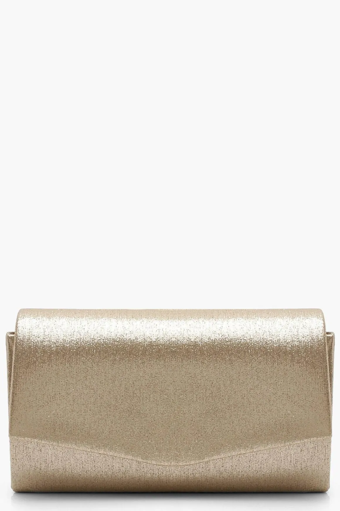 Structured Metallic Clutch Bag & Chain