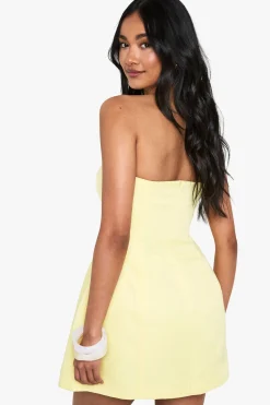 Structured Satin Skater Mini Dress