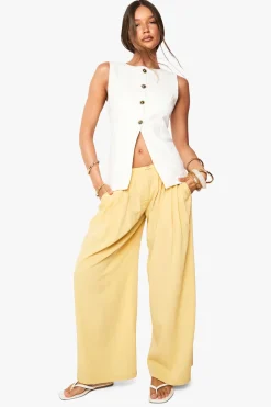 Sunshine Gold Trim Gilet cintré à bordures dorées