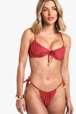 Sunshine Trim Short de bikini ruched à nouer sur le côté
