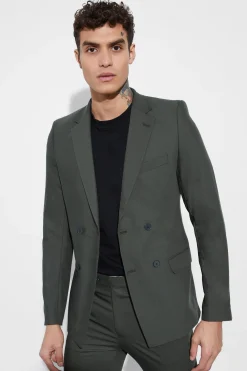 boohooMAN Super Skinny Double Breasted Blazer<Homme Costumes Et Tenues Formelles