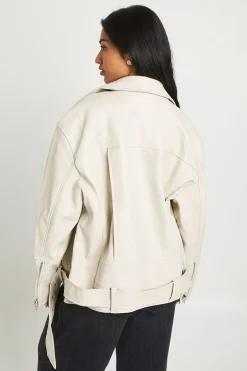 Super Veste de Motard À Ceinture Surdimensionnée