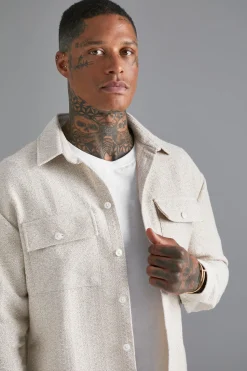 boohooMAN Surchemise Boucle Heavyweight<Homme Chemises Grande Taille|Chemises