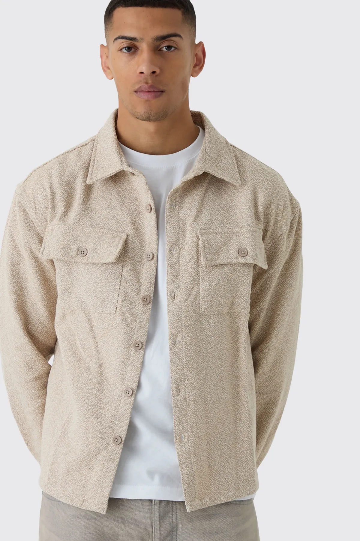boohooMAN Surchemise Boucle Heavyweight<Homme Chemises Grande Taille|Chemises
