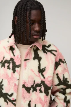 boohooMAN Surchemise Camouflage Borg Oversize<Homme Chemises