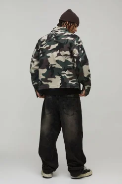 Surchemise Camouflage Délavée Coupe Regular