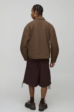 boohooMAN Surchemise cargo en ripstop à carreaux surdimensionnée<Homme Chemises