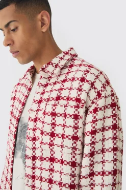 boohooMAN Surchemise à carreaux oversize avec ourlet bungee<Homme Chemises