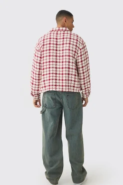 boohooMAN Surchemise à carreaux oversize avec ourlet bungee<Homme Chemises