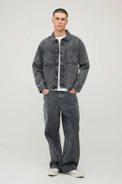 Surchemise En Jean Délavé Coupe Ample Oversize