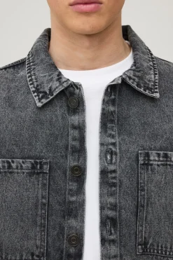 Surchemise En Jean Délavé Coupe Ample Oversize