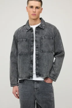 Surchemise En Jean Délavé Coupe Ample Oversize