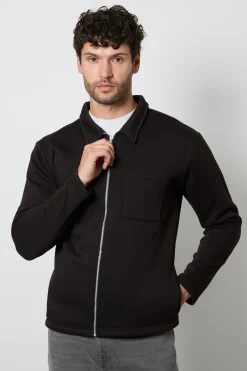 Surchemise En Jersey Noir À Fermeture Éclair