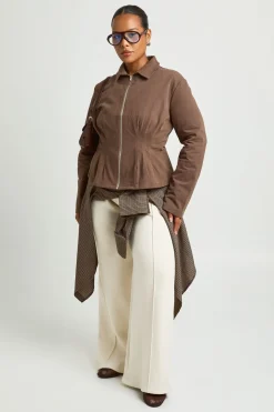 Surchemise Grande Taille En Sergé Avec Fermeture Zippée