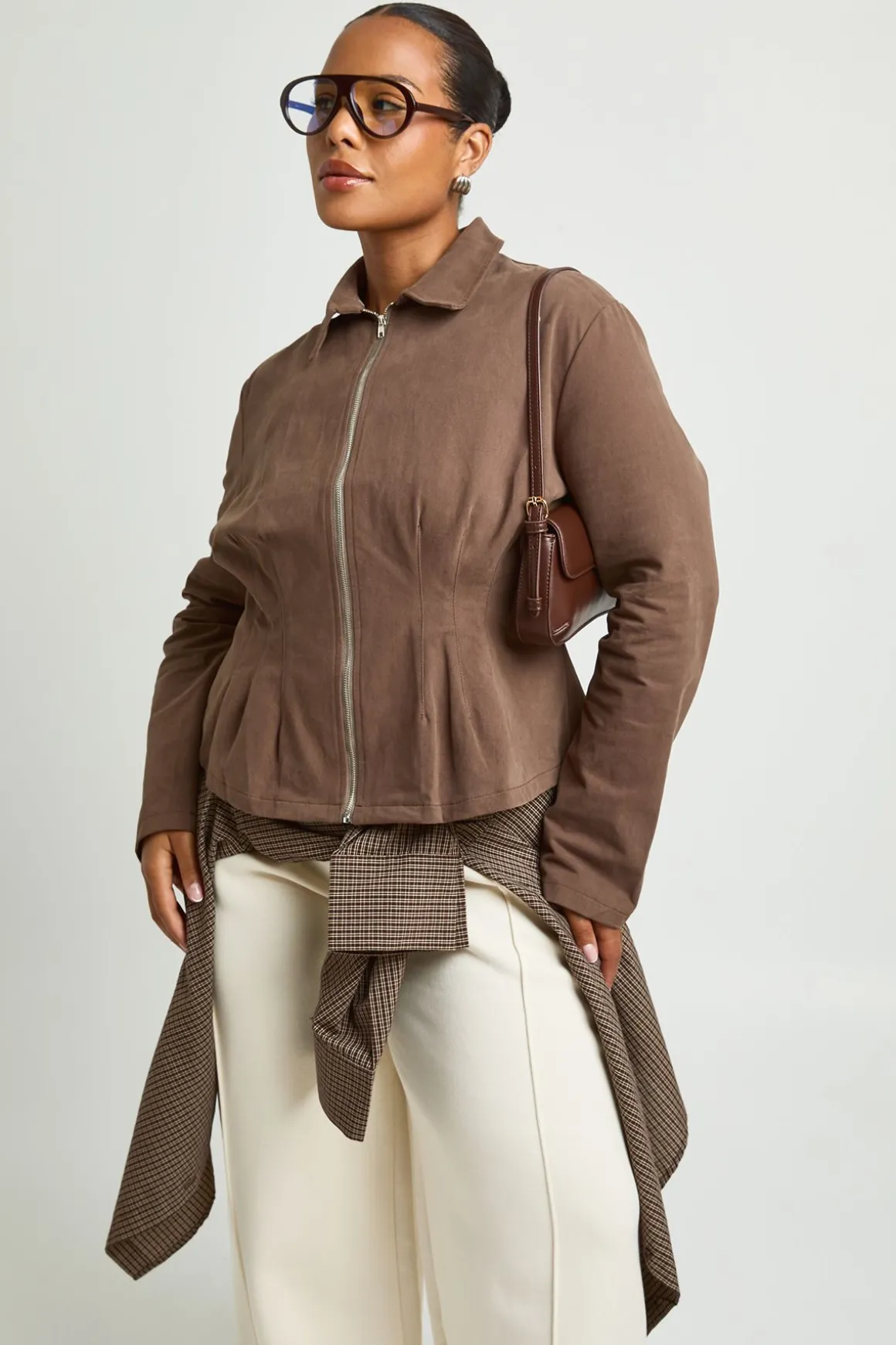 Surchemise Grande Taille En Sergé Avec Fermeture Zippée