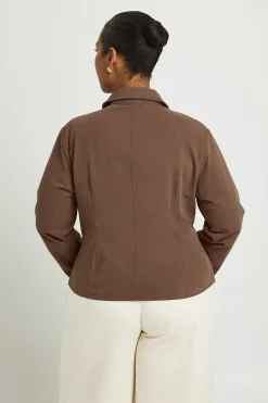 Surchemise Grande Taille En Sergé Avec Fermeture Zippée