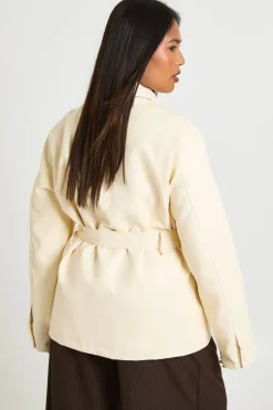 Surchemise Grande Taille En Synthétiquecuir Avec Ceinture Et Poches Utilitaires