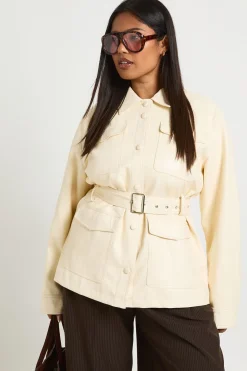 Surchemise Grande Taille En Synthétiquecuir Avec Ceinture Et Poches Utilitaires