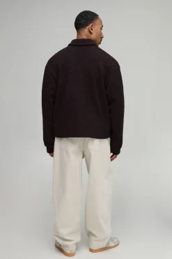 Surchemise Harrington Oversize Ample En Imitation Peau De Mouton Avec Fermeture Éclair