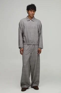 Surchemise Harrington Oversize À Carreaux En Tissu Technique Stretch